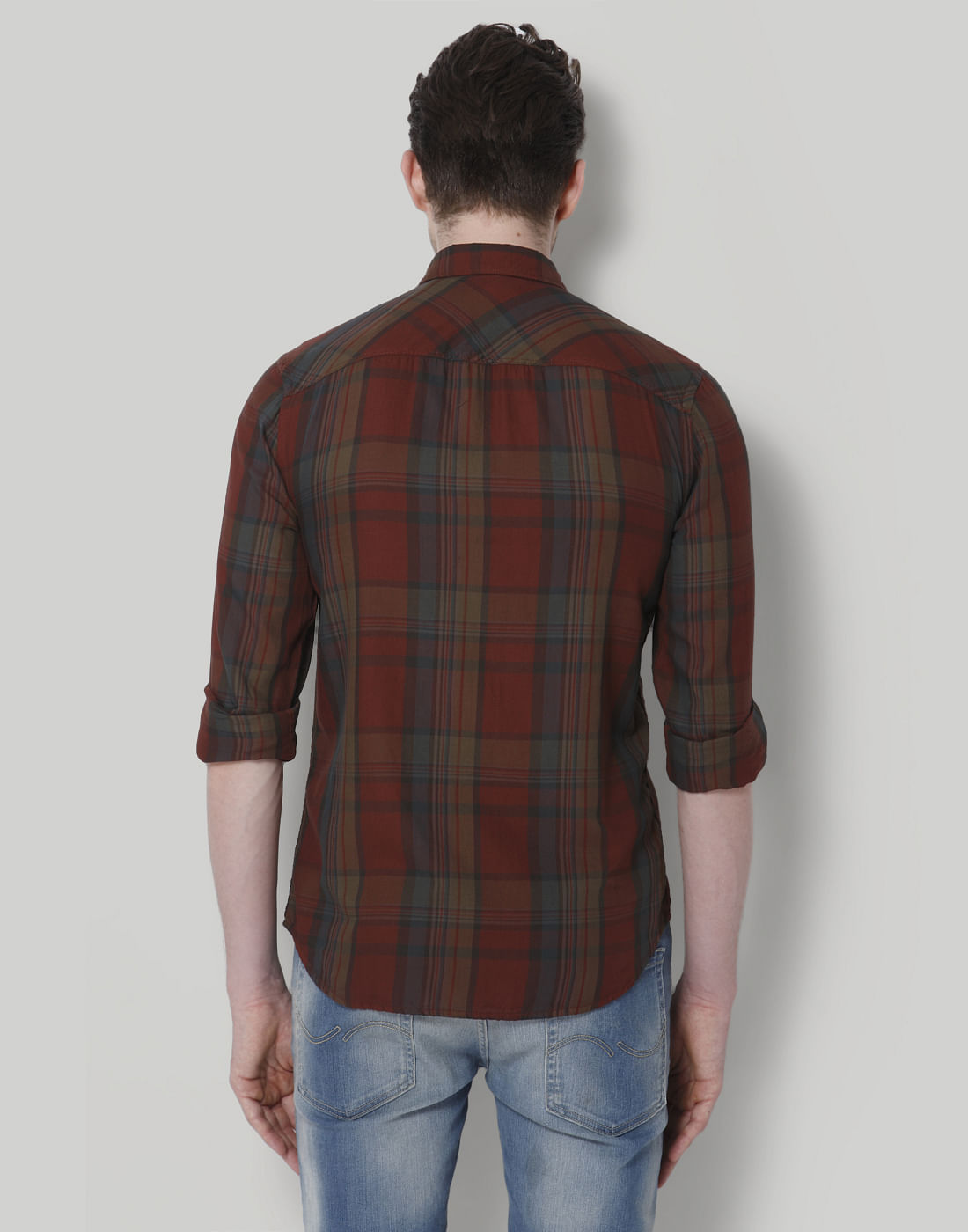 Red Check Slim Fit Shirt