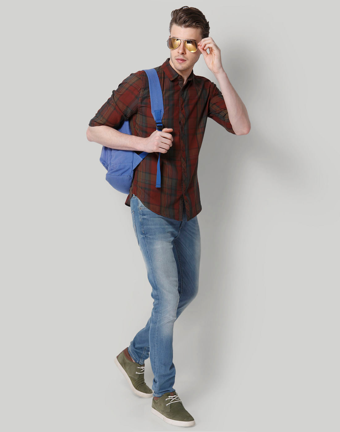 Red Check Slim Fit Shirt