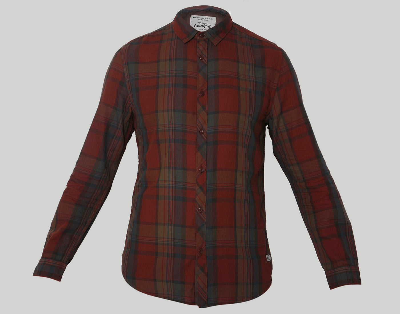 Red Check Slim Fit Shirt