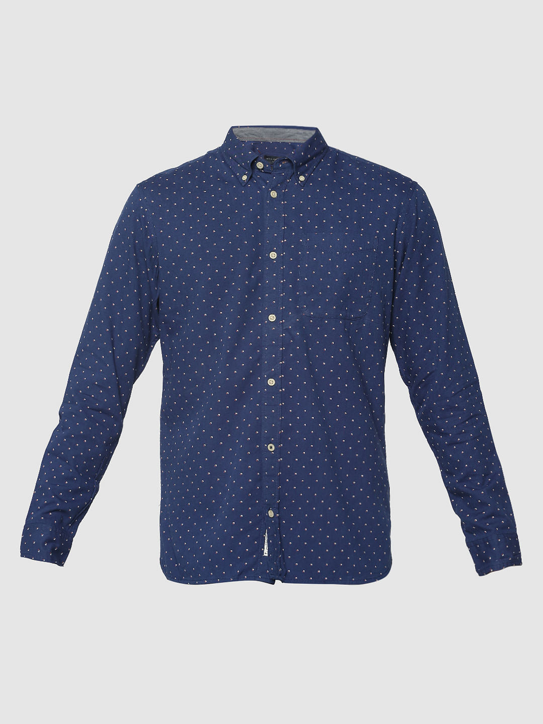 Blue All Over Print Full Sleeves Shirt