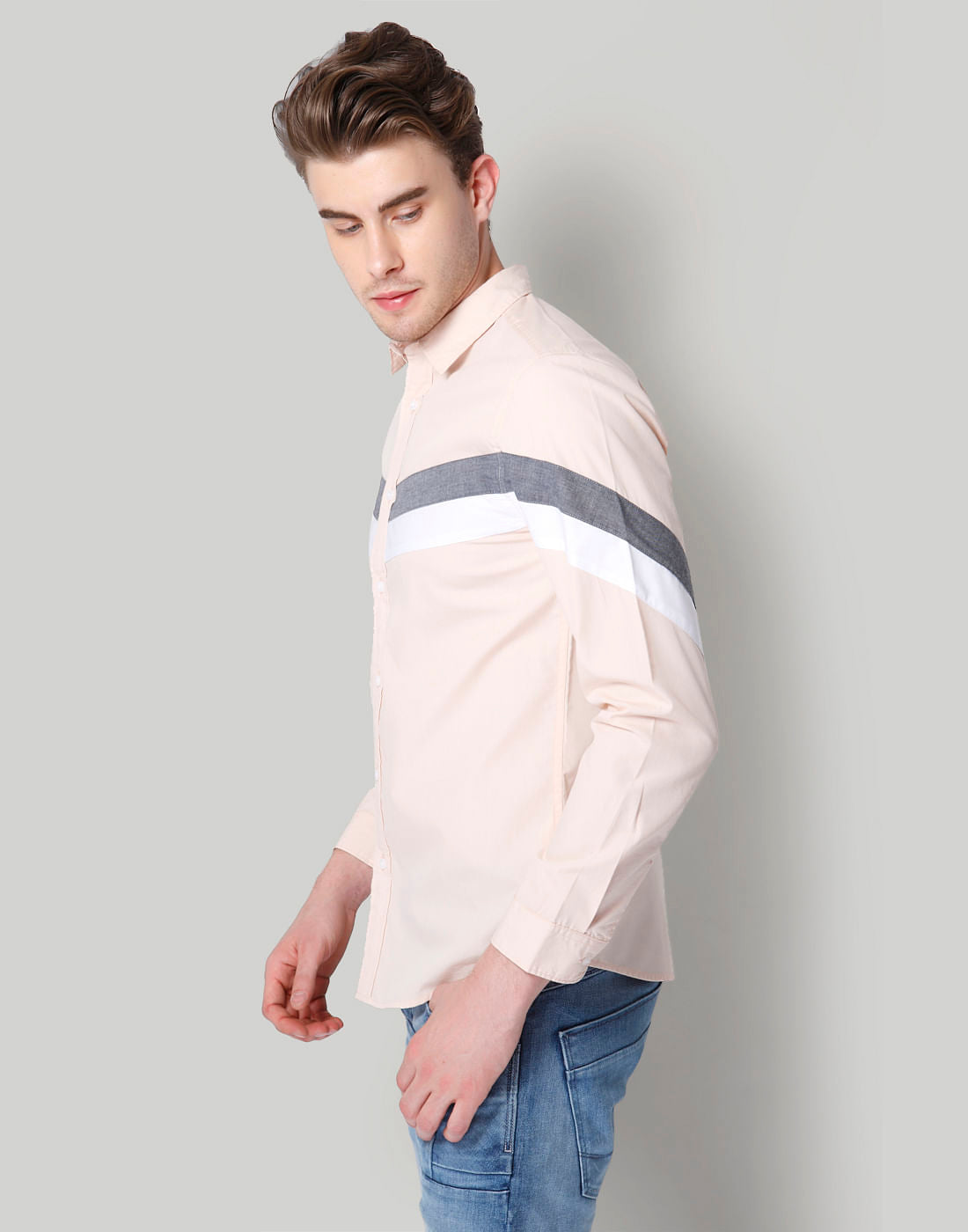 Beige Striped Shirt