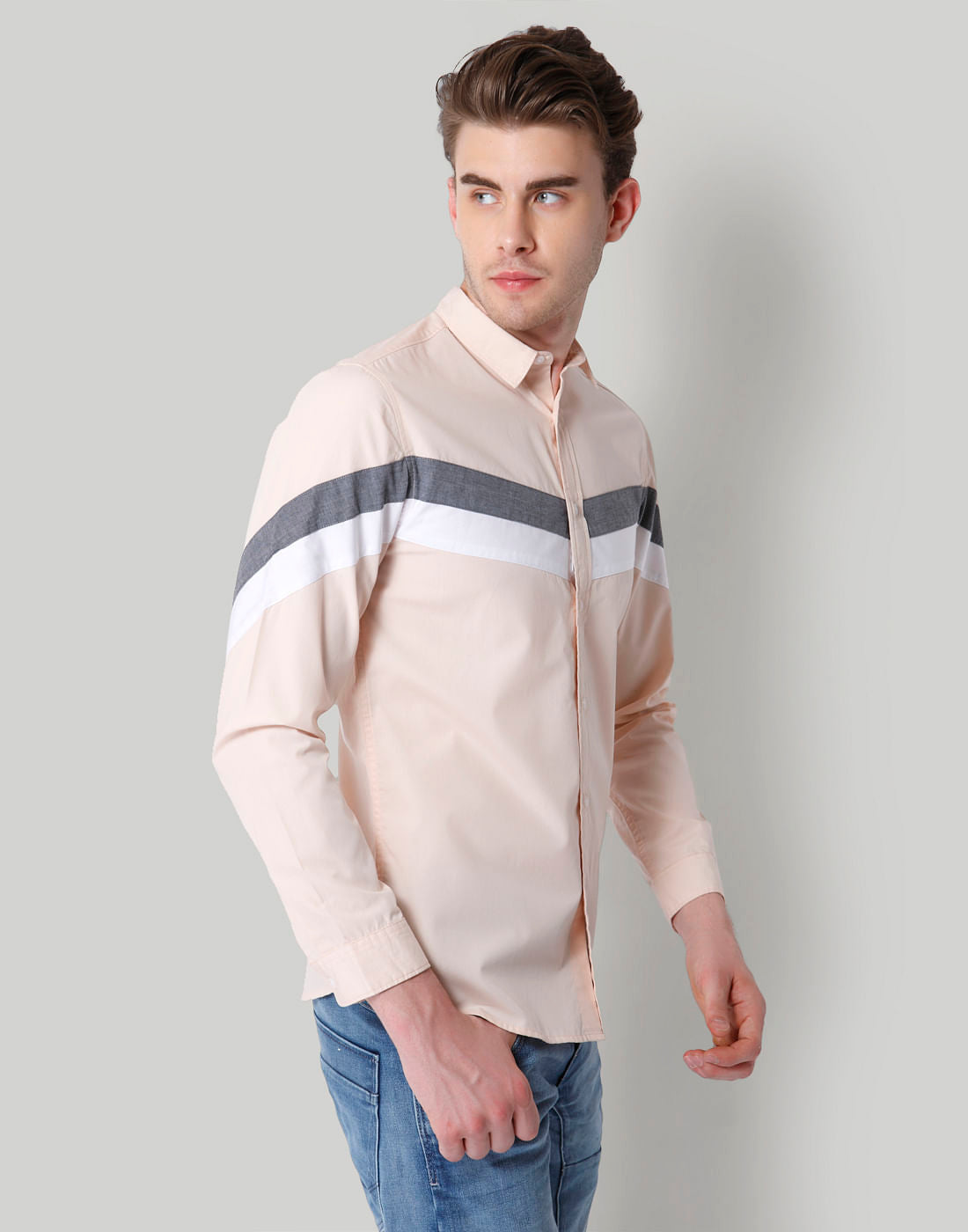 Beige Striped Shirt