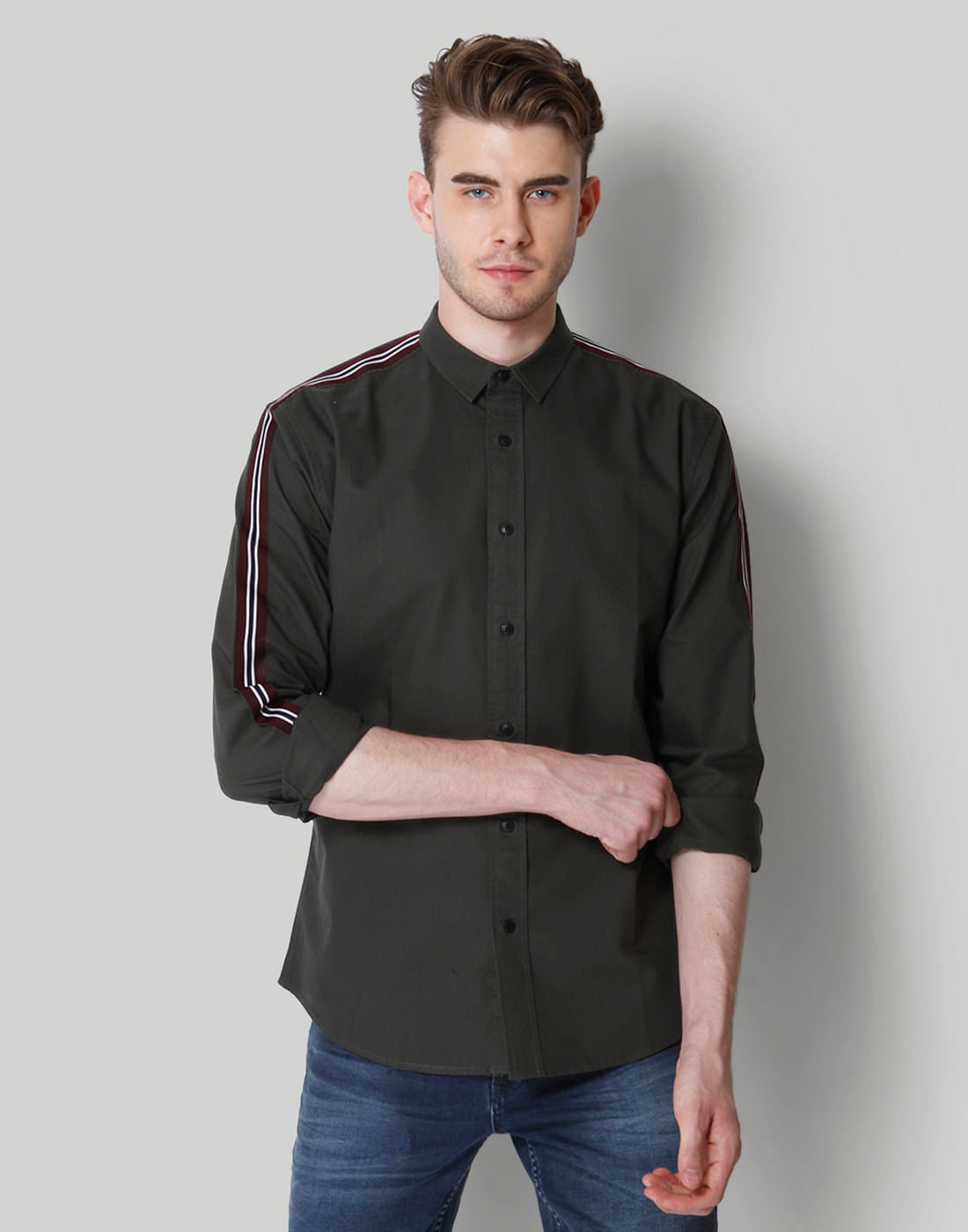 Green Tape Detail Shirt - S