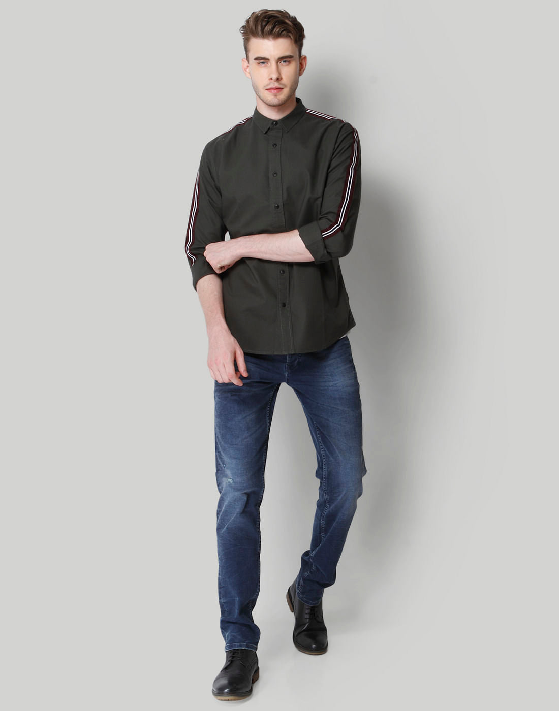 Green Tape Detail Shirt