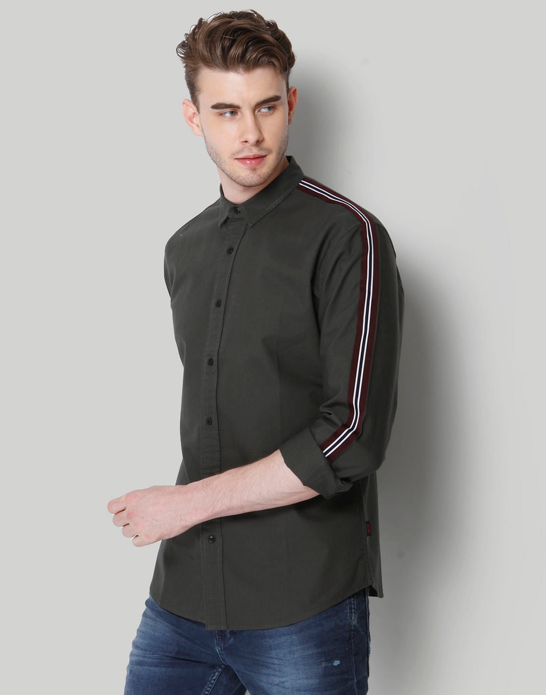 Green Tape Detail Shirt