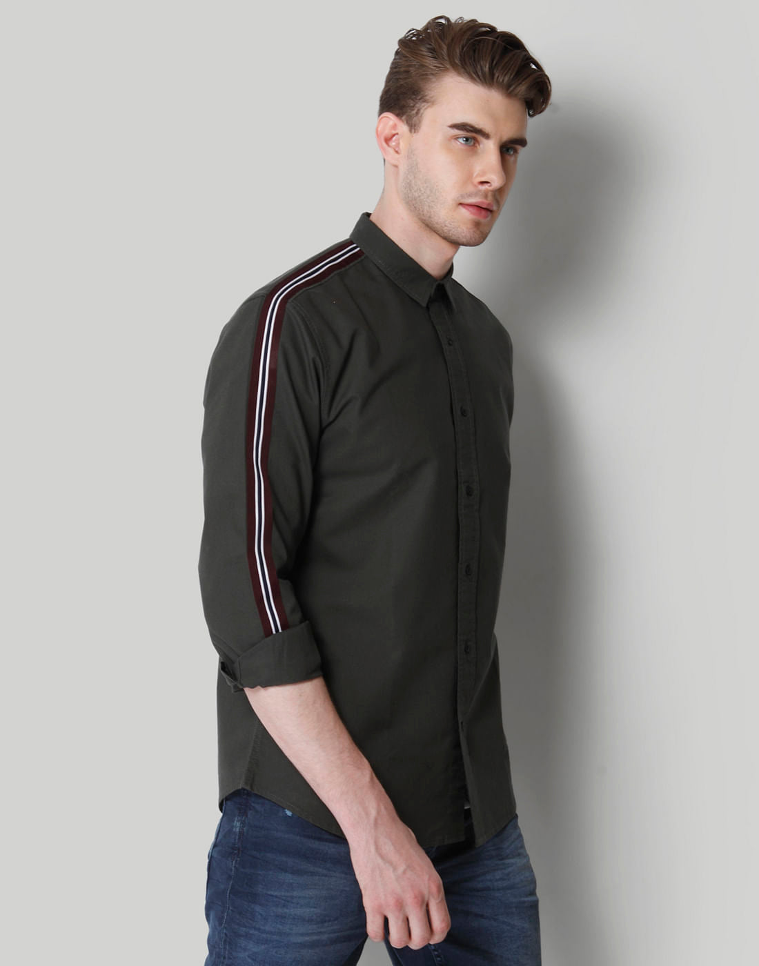 Green Tape Detail Shirt