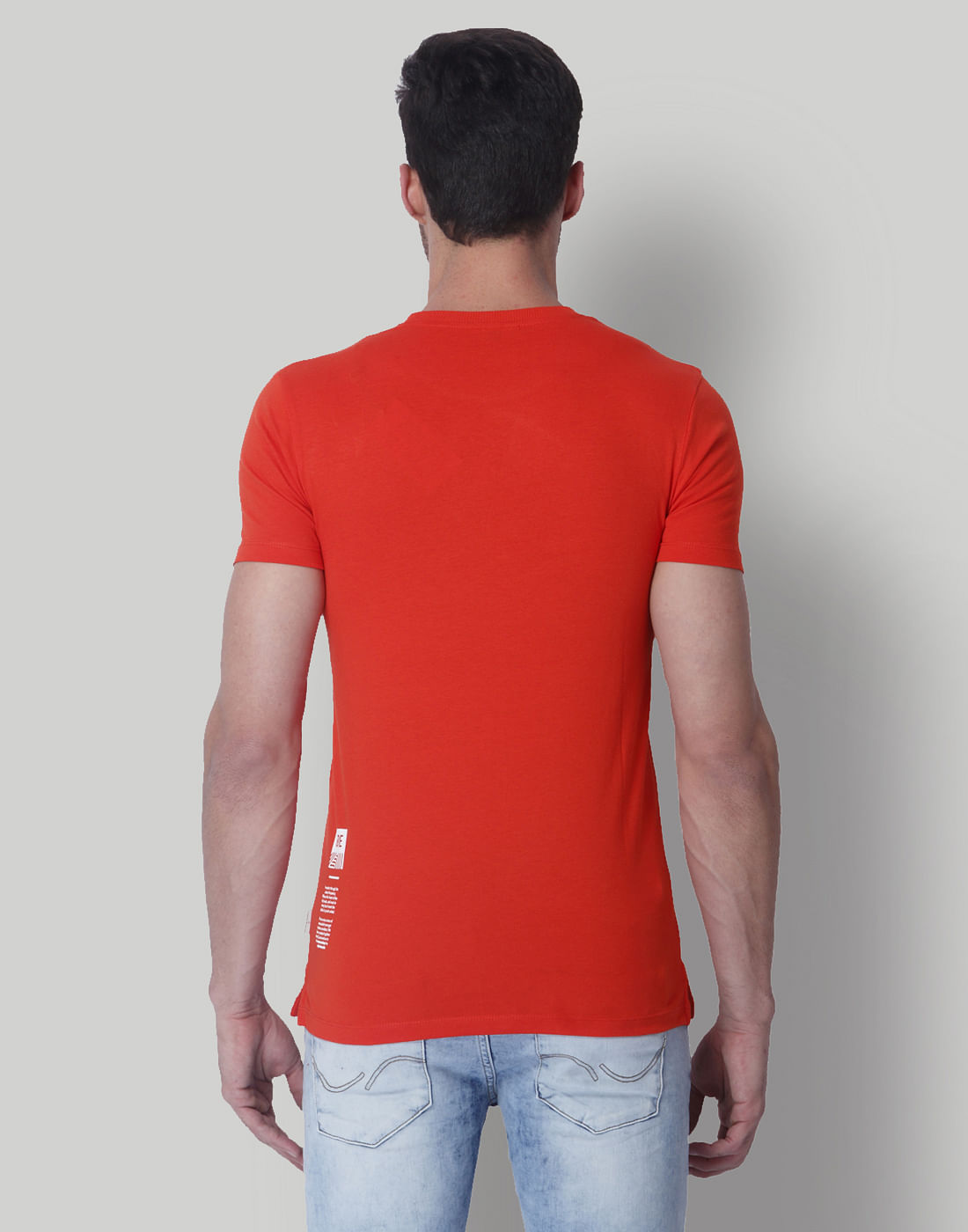 Bright Red Graphic Print Crew Neck T-Shirt