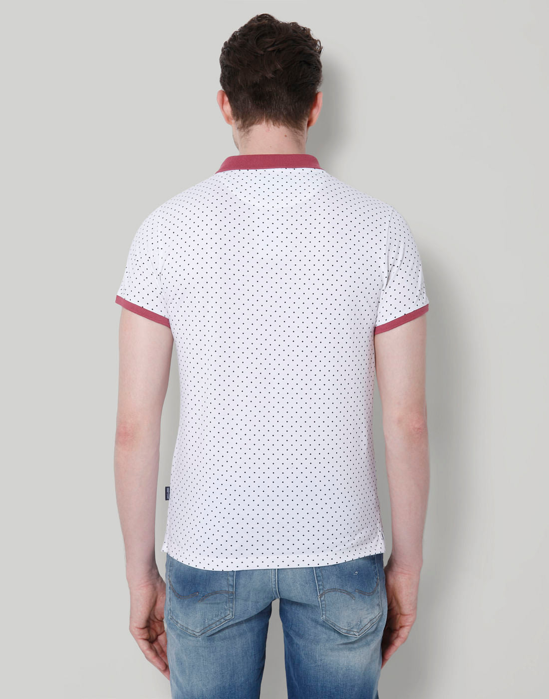 White Dotted Polo T-Shirt