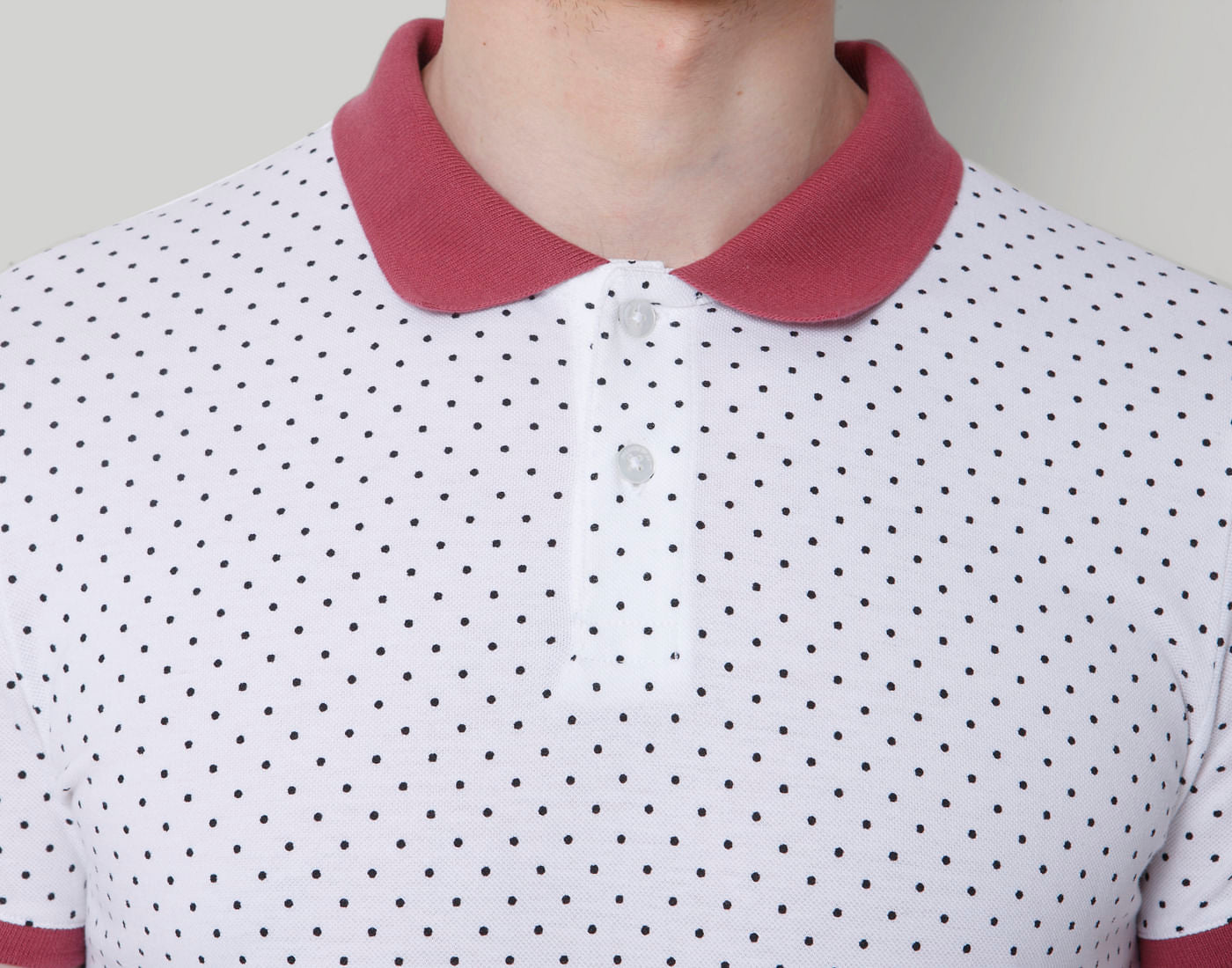 White Dotted Polo T-Shirt
