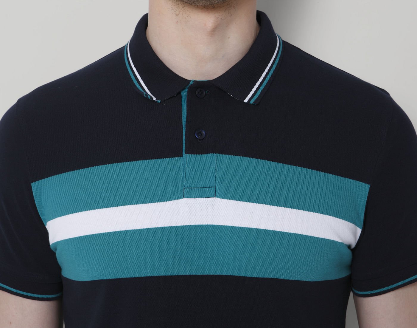 Black & Turquoise Polo T-Shirt