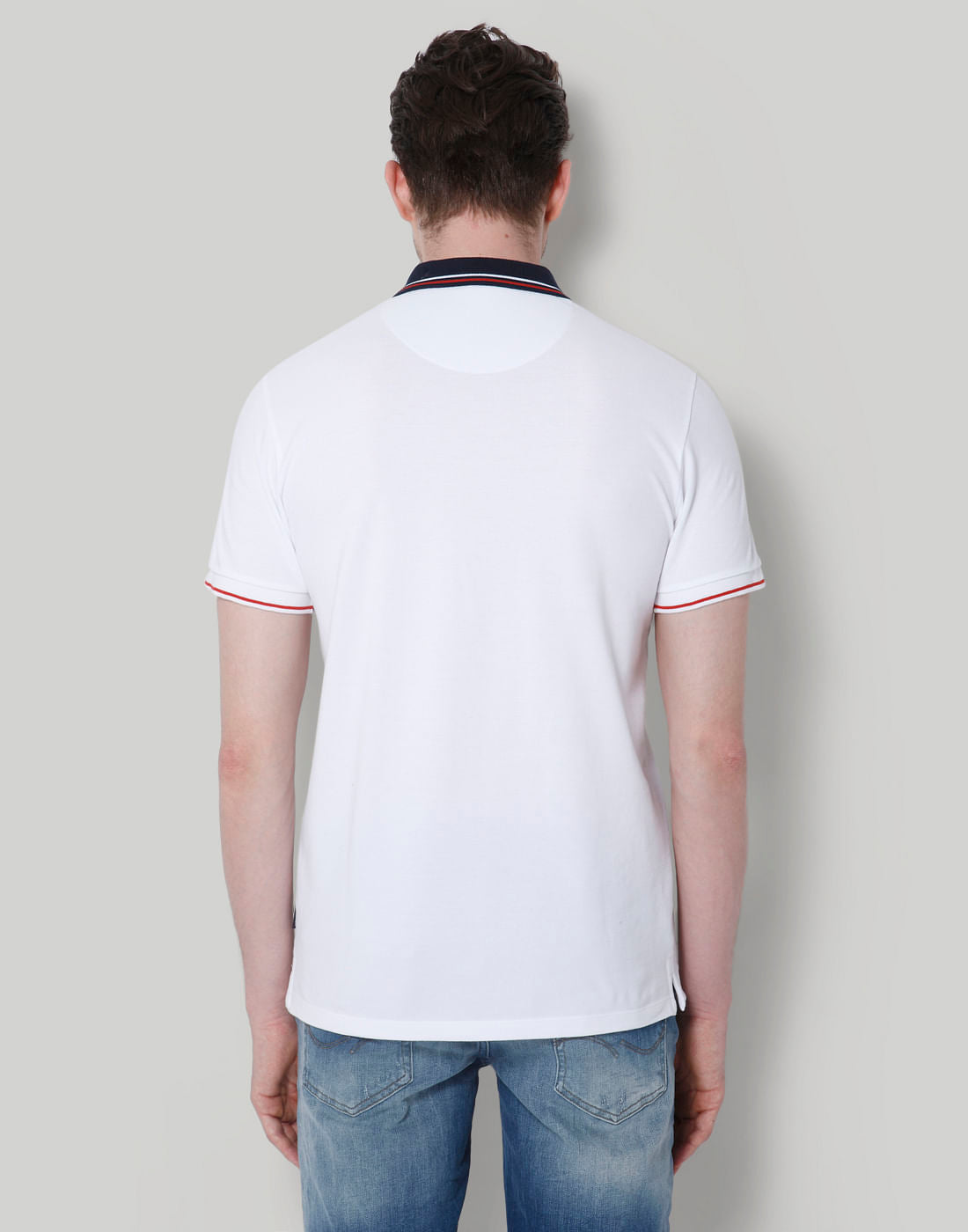 White Striped Polo T-Shirt
