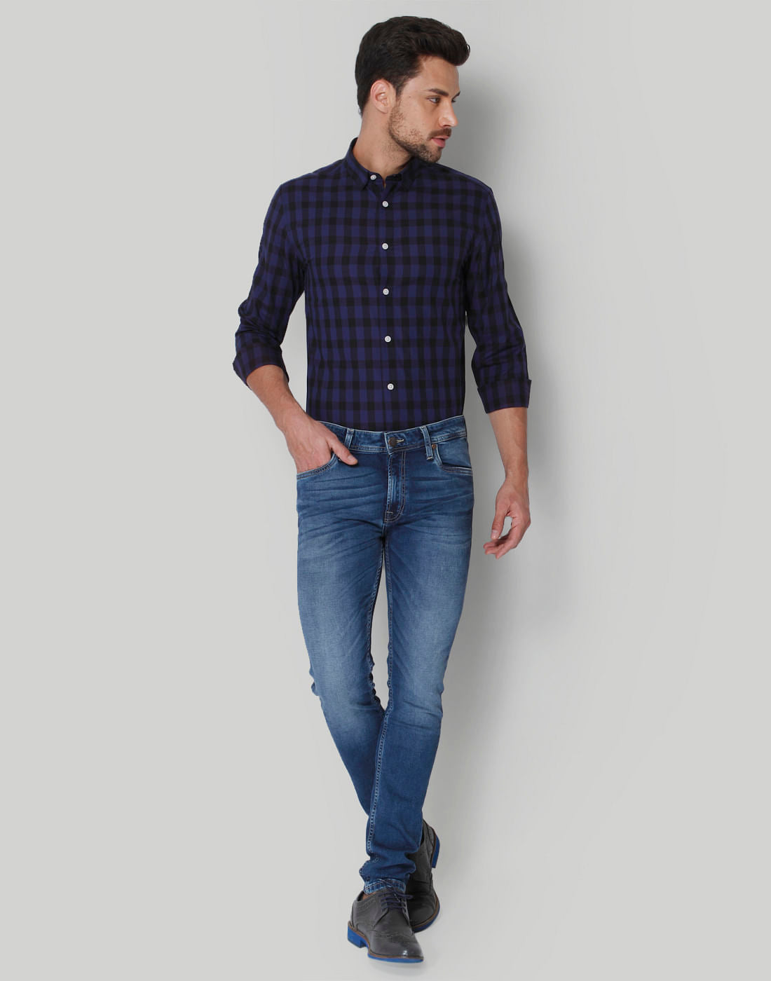 Blue & Black Check Shirt