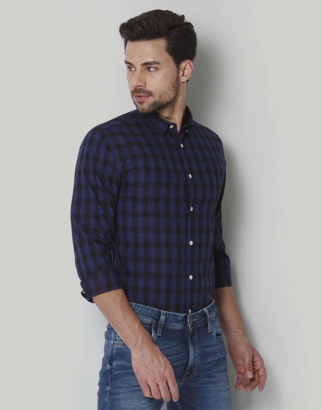 Blue & Black Check Shirt