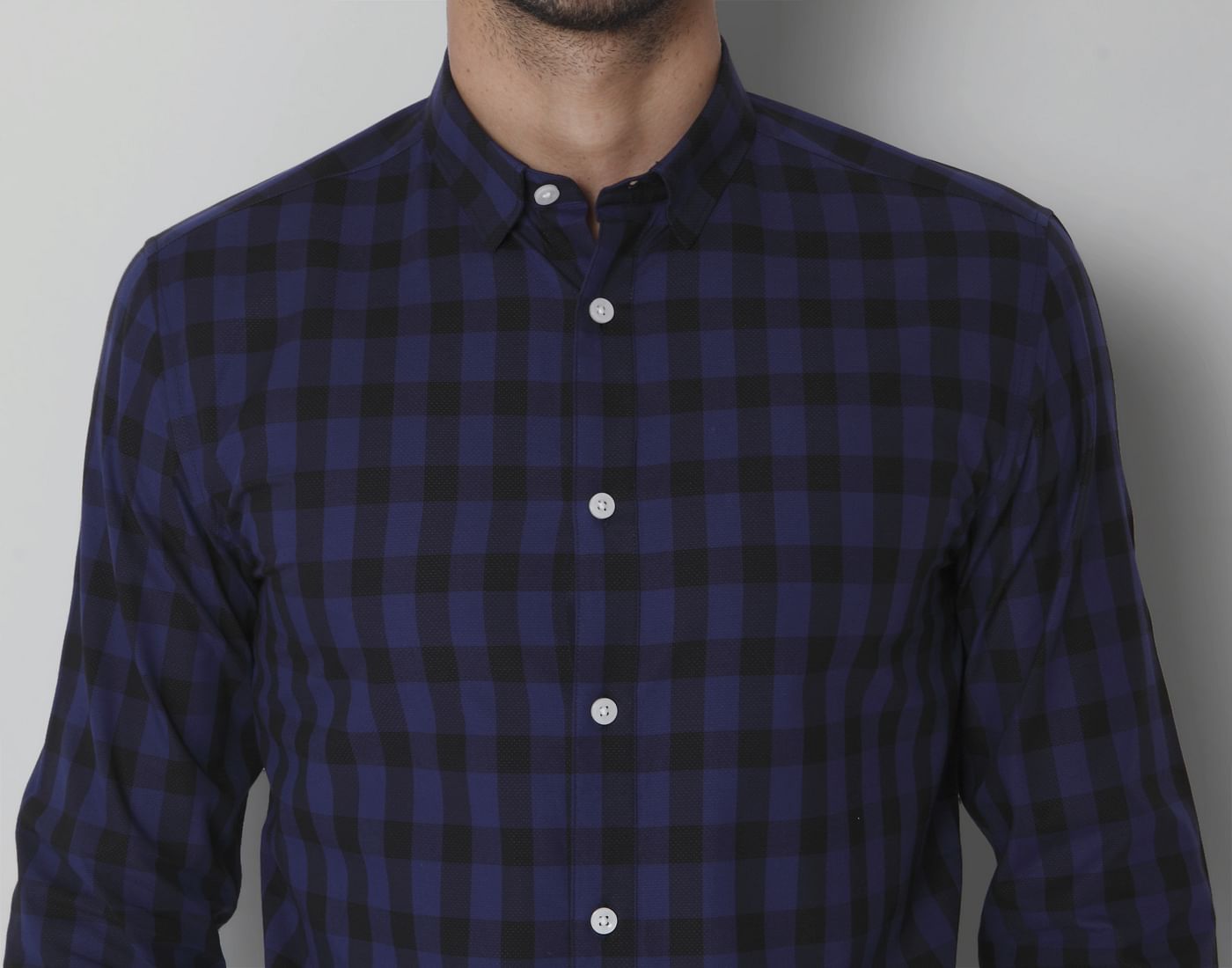 Blue & Black Check Shirt
