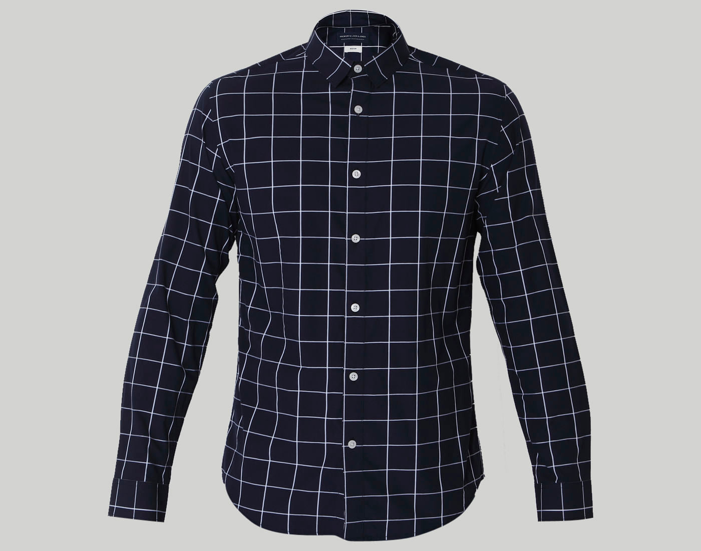 Navy Blue Check Shirt