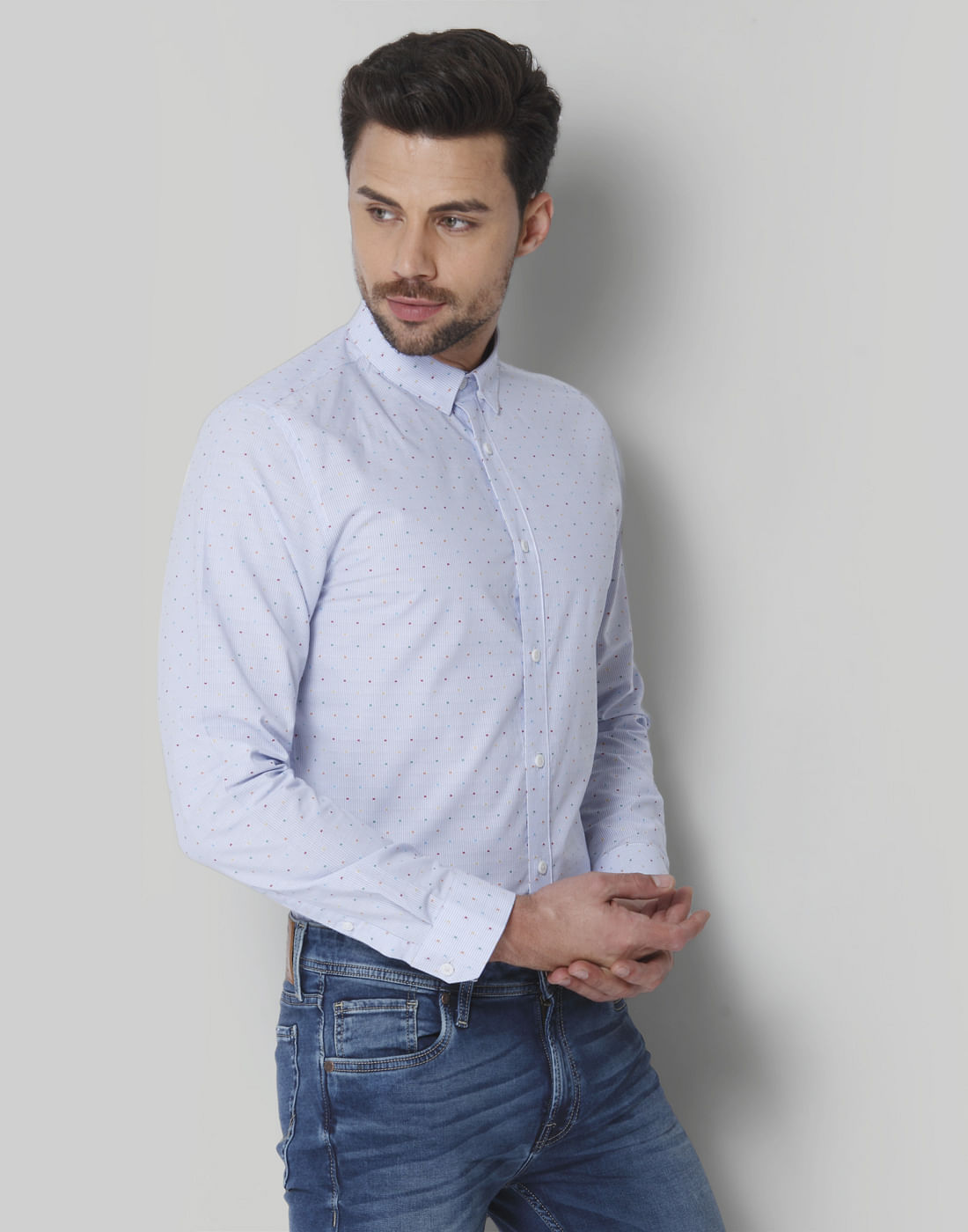 Blue Polka Dot Shirt