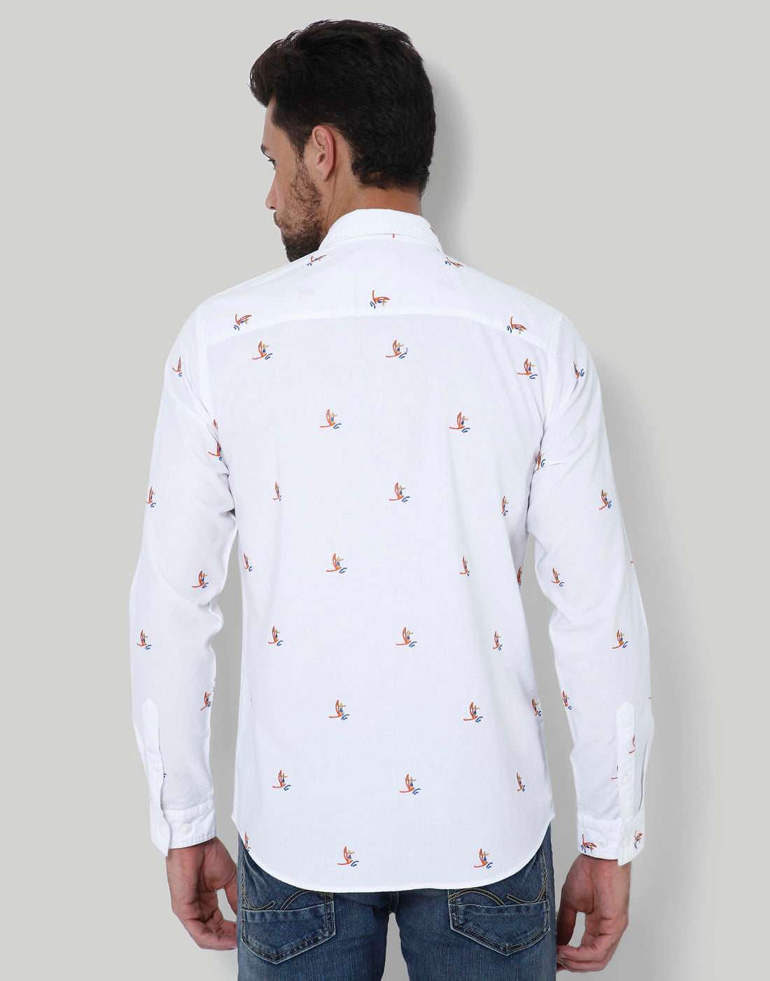 White Sailboat Print Shirt