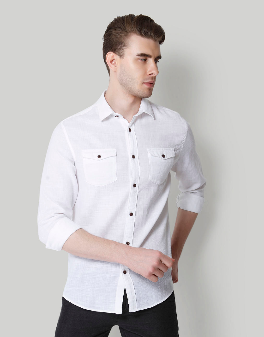 White Slim Fit Shirt - S