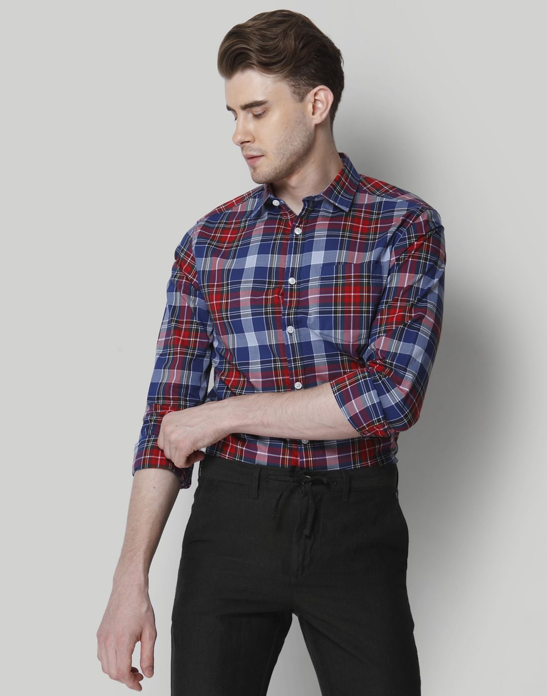 Red & Blue Check Shirt - S