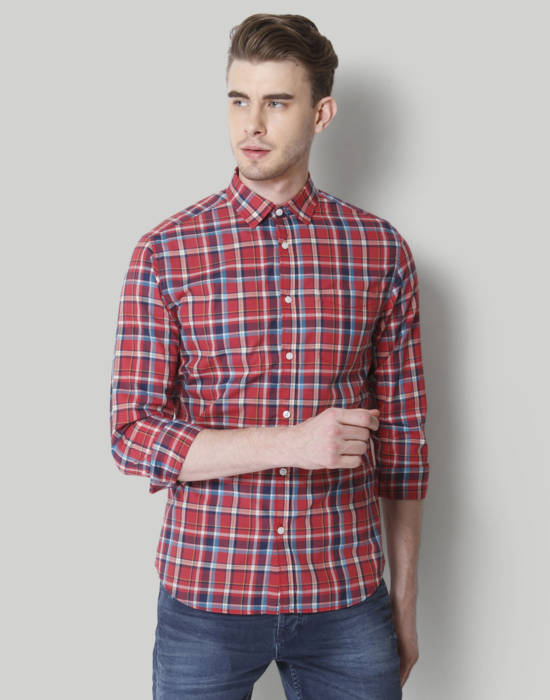 Red Check Shirt - S