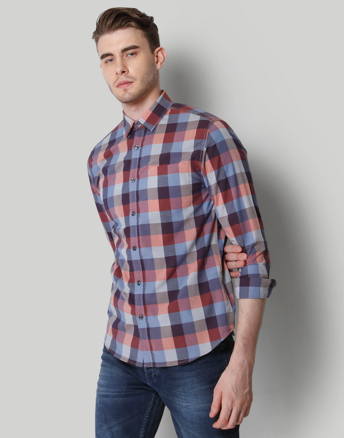 Purple Check Shirt - S