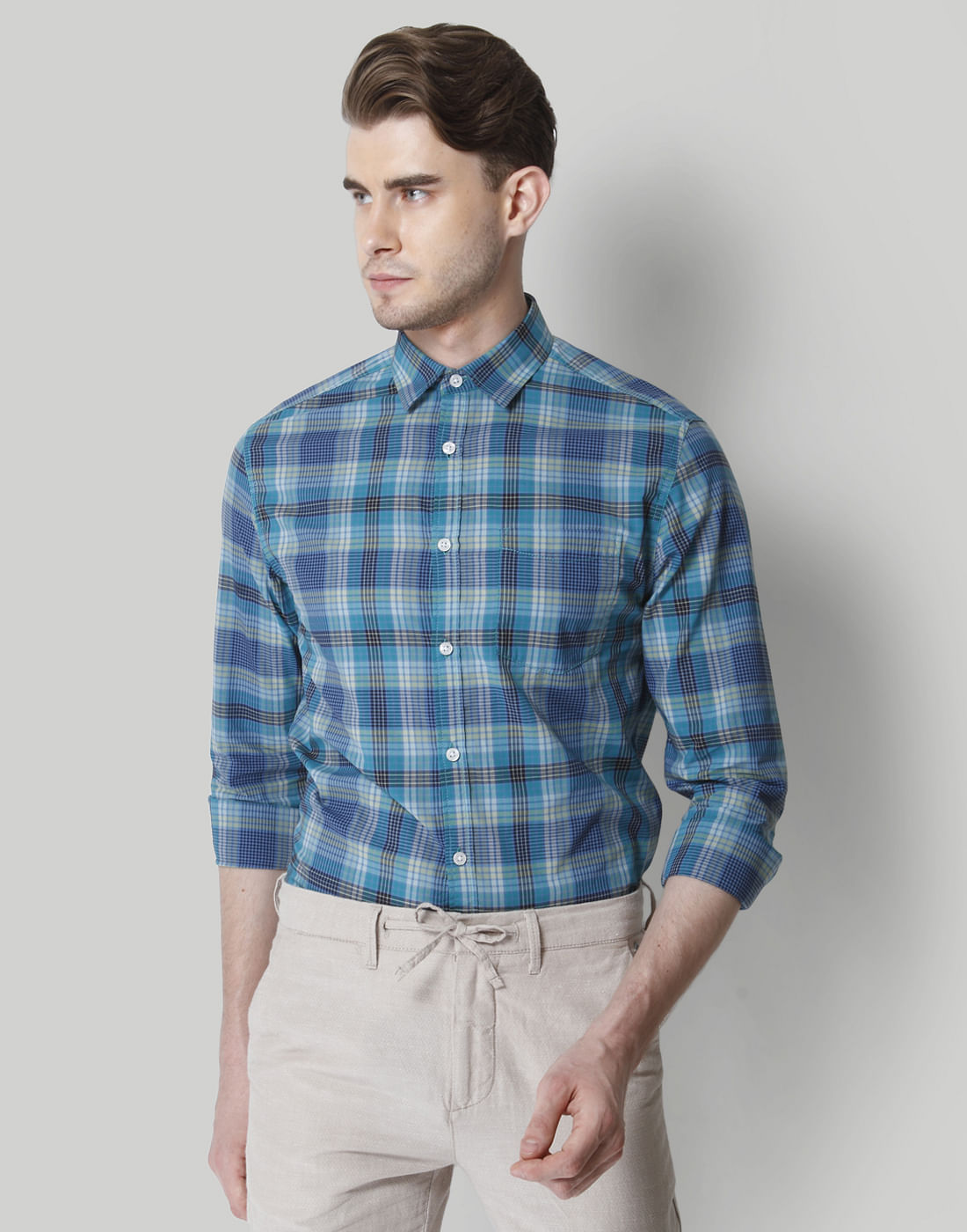 Blue Check Shirt - S