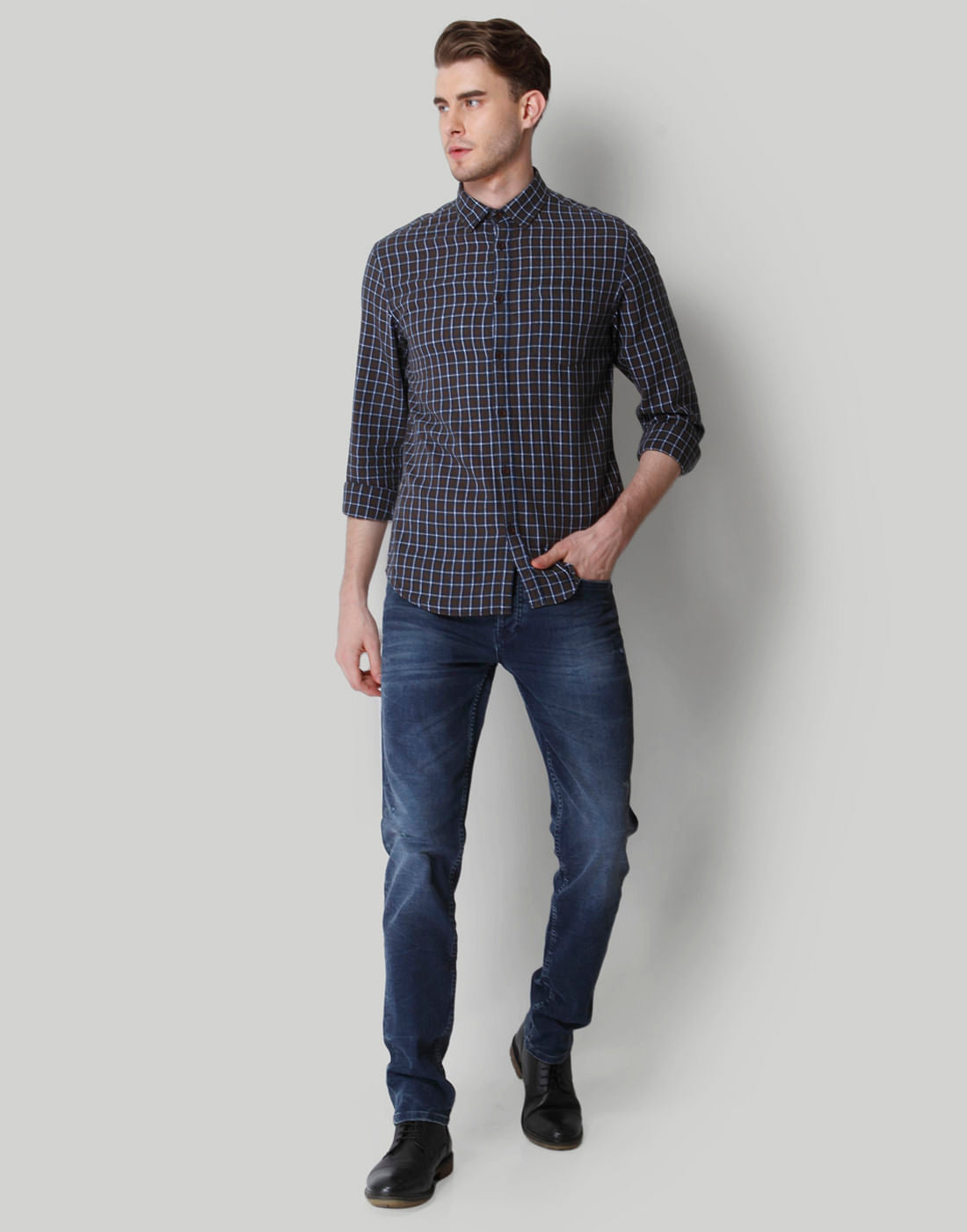 Brown Check Shirt