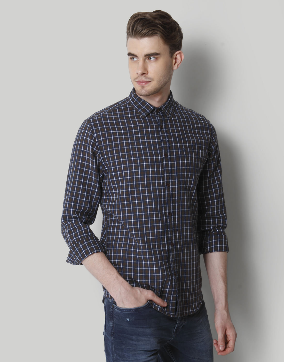 Brown Check Shirt