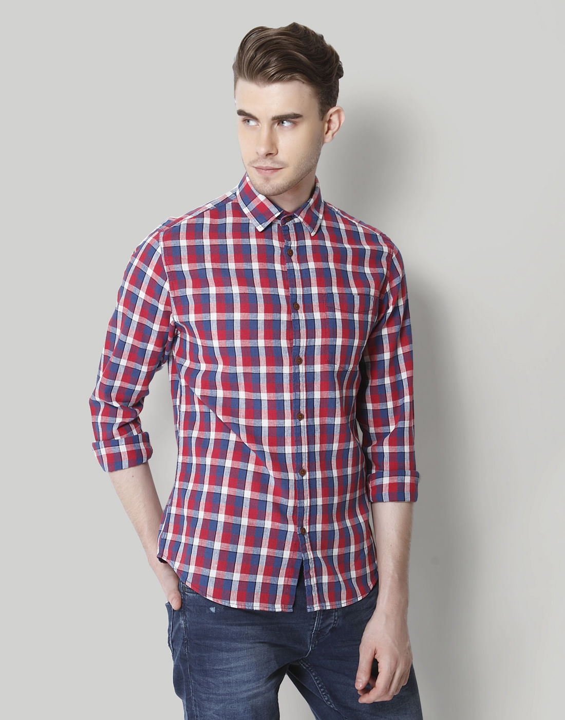 Red Check Linen Shirt