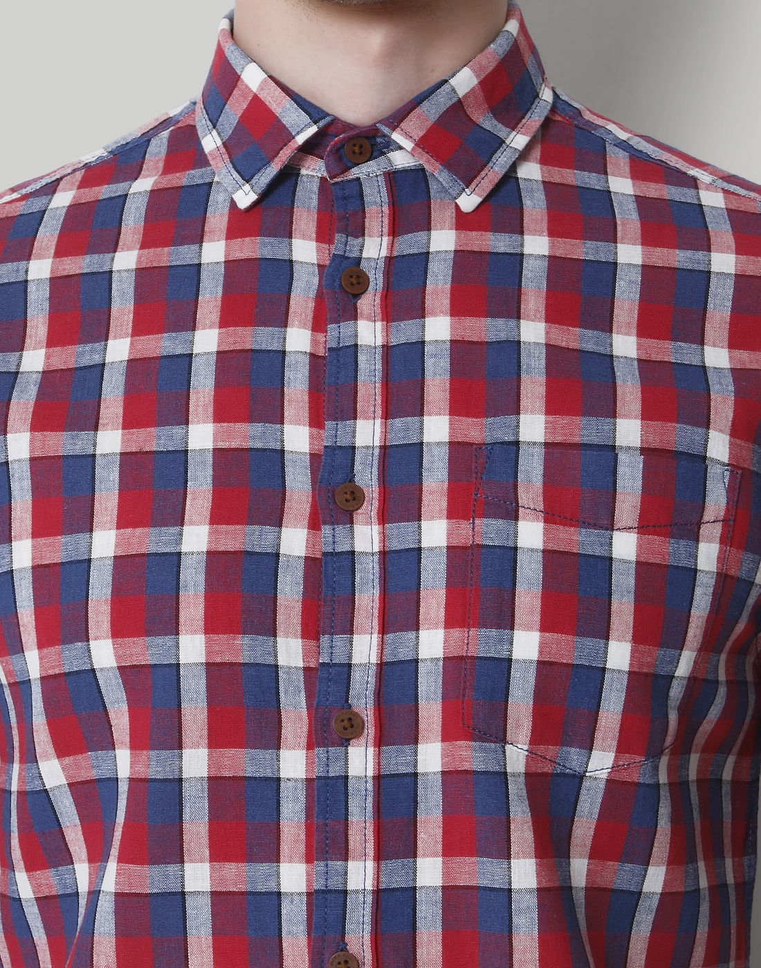 Red Check Linen Shirt