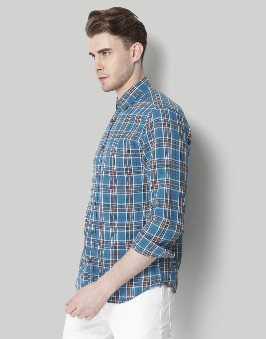 Blue Check Linen Shirt