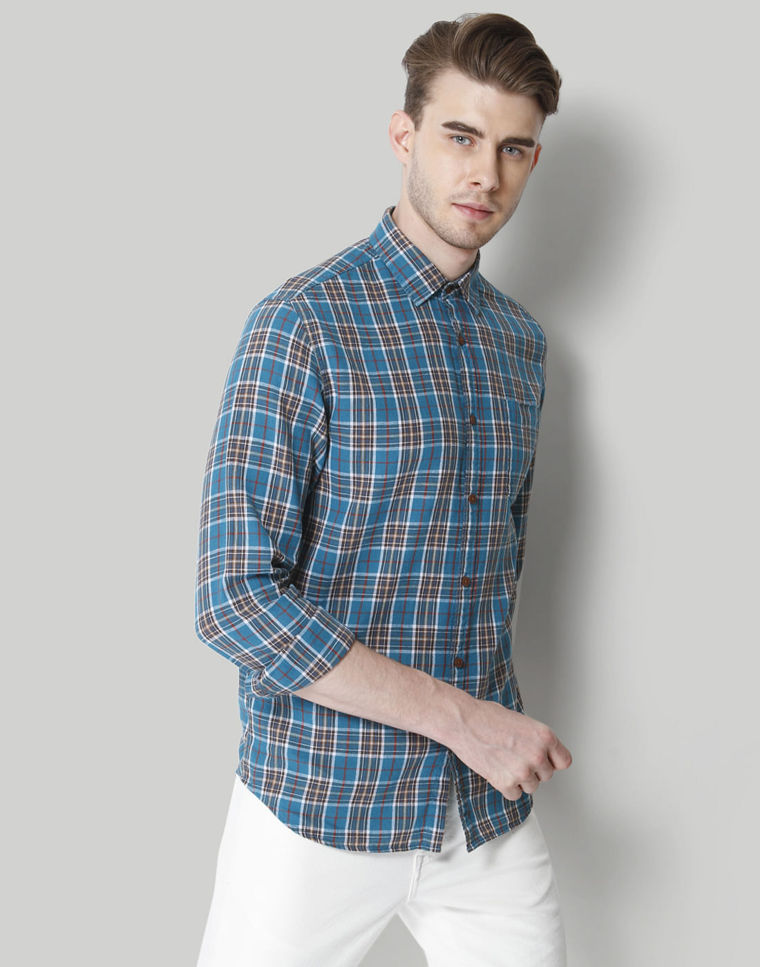 Blue Check Linen Shirt
