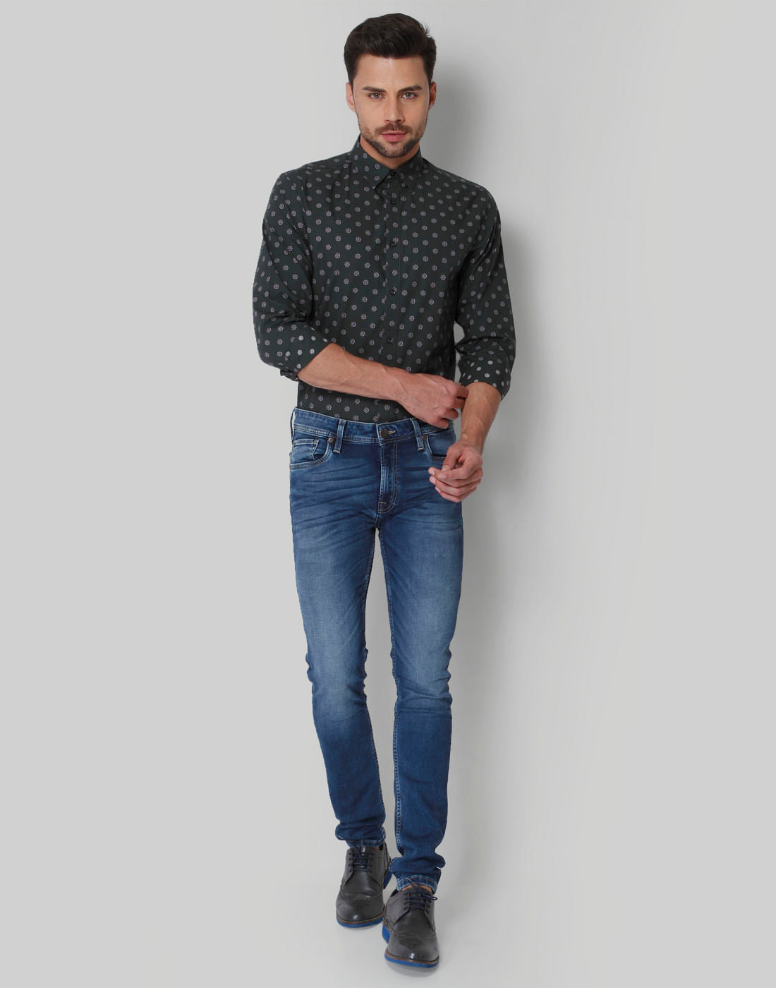 Brown Floral Print Shirt