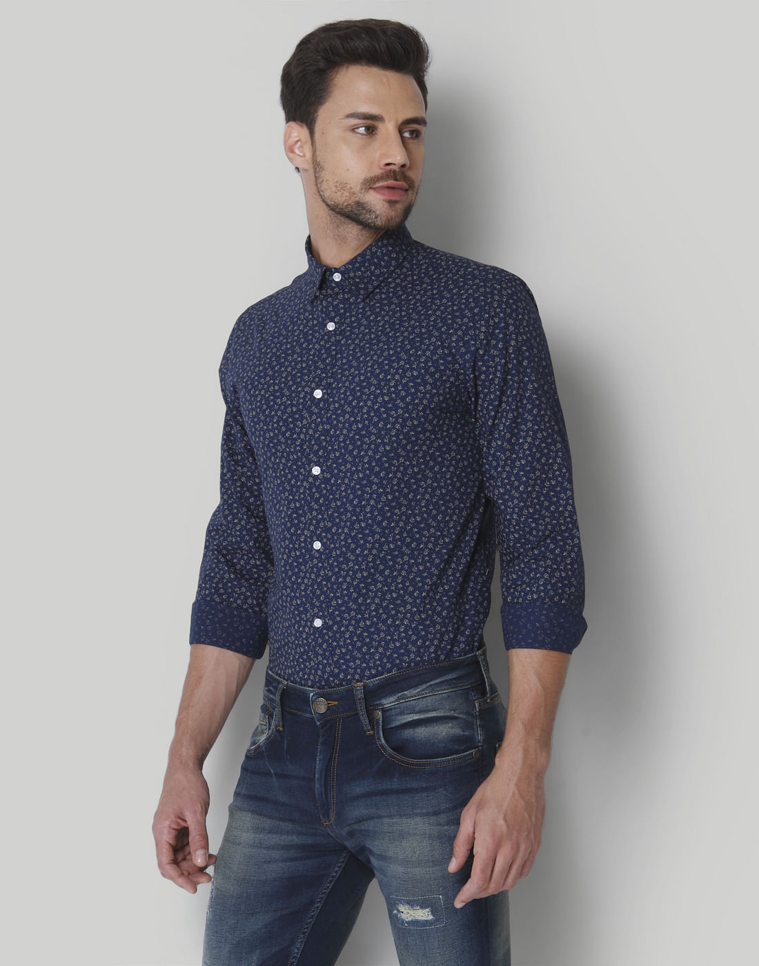 Blue Printed Shirt