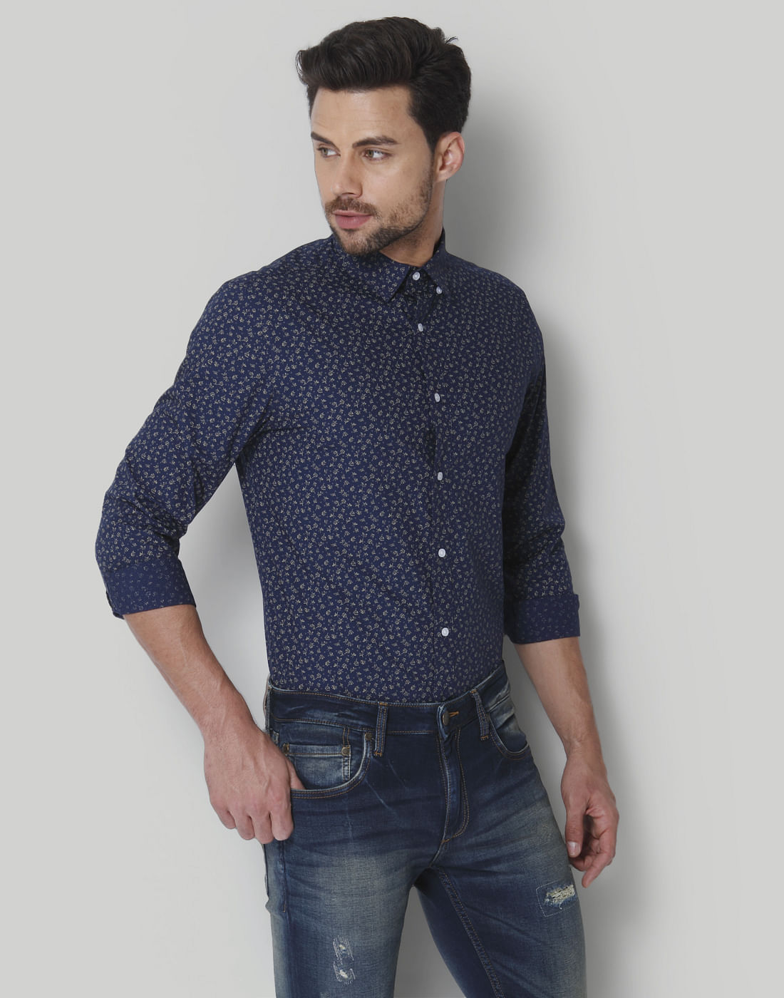 Blue Printed Shirt