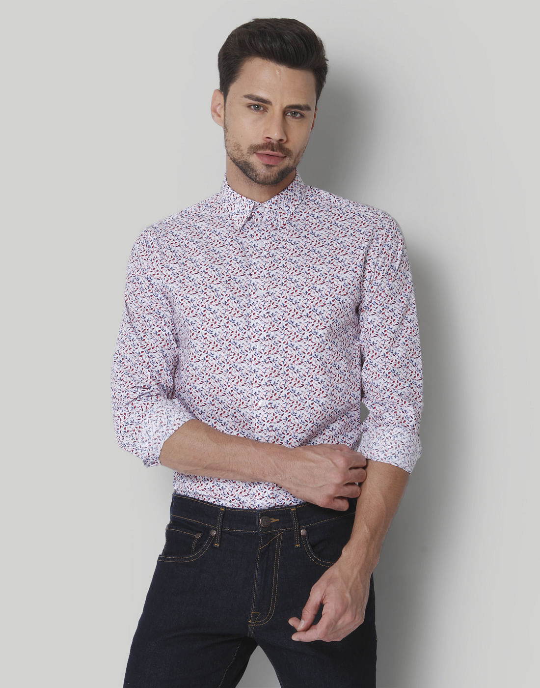 White Printed Shirt - S