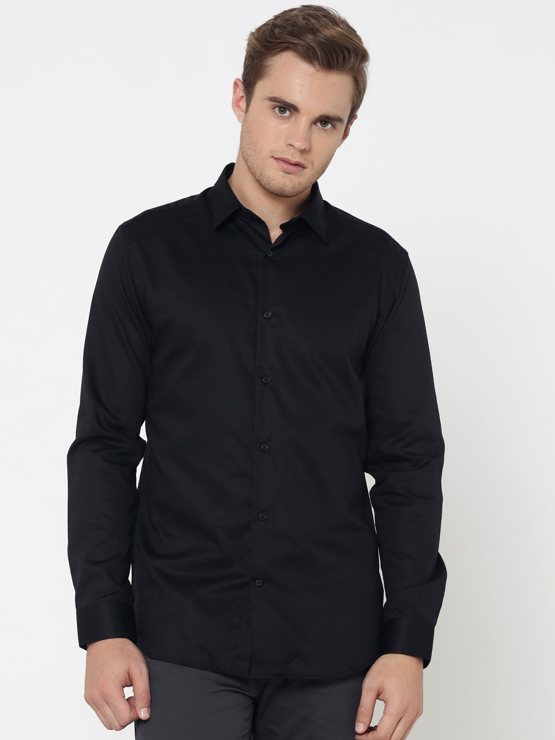 Black Slim Fit Shirt - S