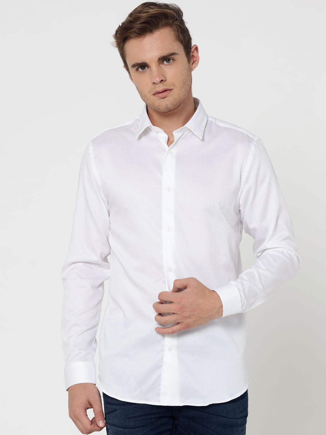 White Slim Fit Shirt - S