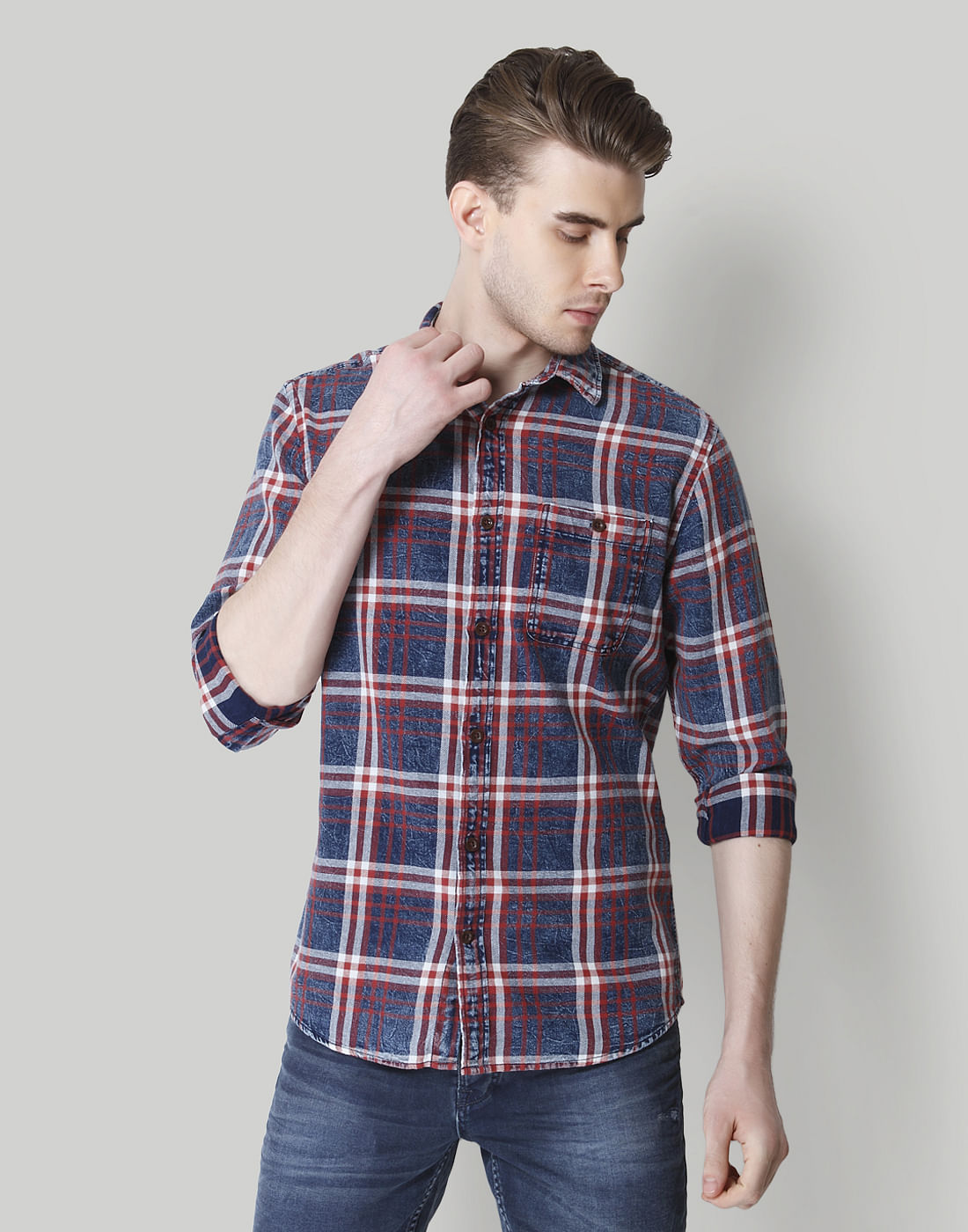 Blue & Red Check Shirt