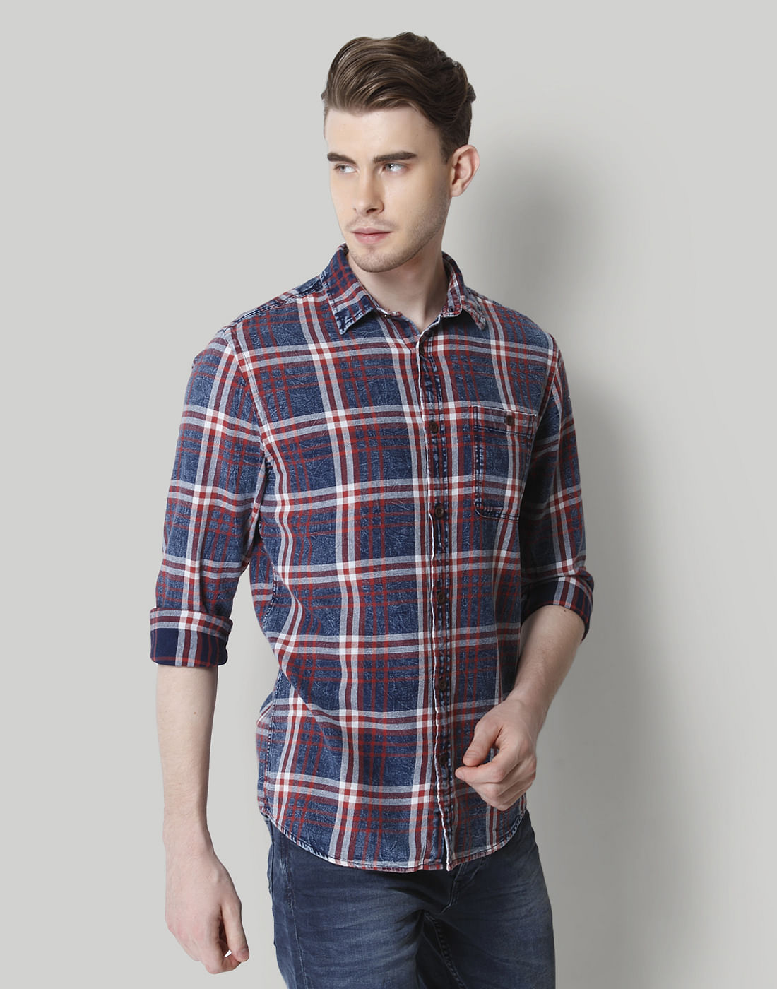 Blue & Red Check Shirt