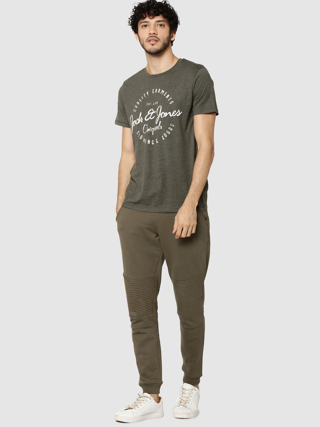 Green Graphic Print Crew Neck T-Shirt