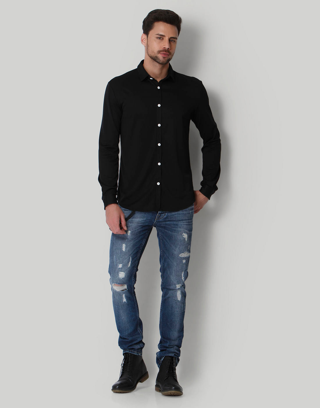 Black Solid Shirt