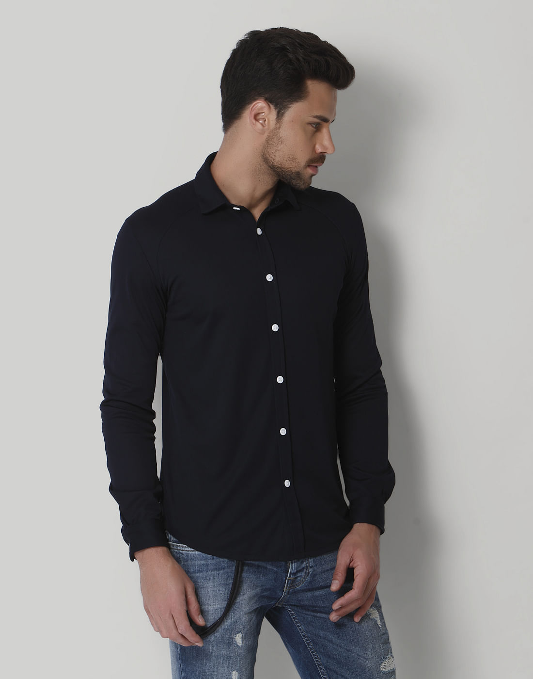 Blue Solid Shirt