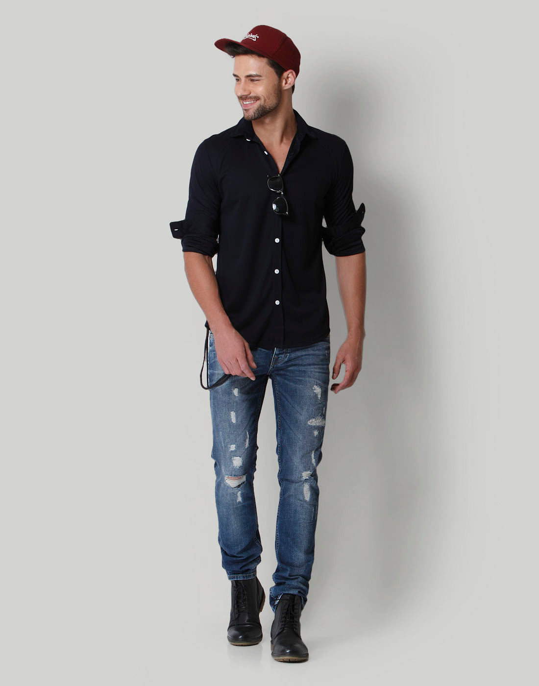 Blue Solid Shirt