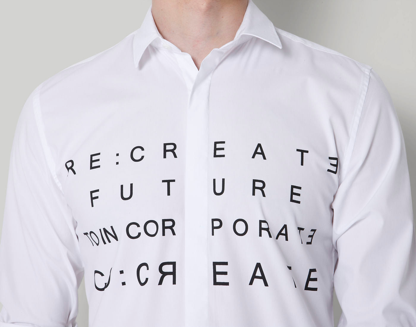 White Text Print Shirt