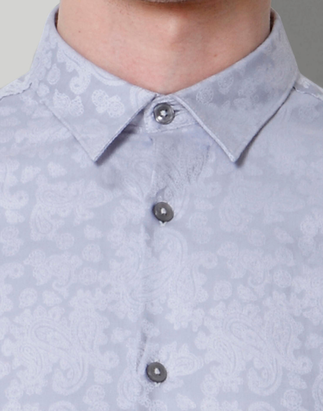 Grey Self Print Shirt