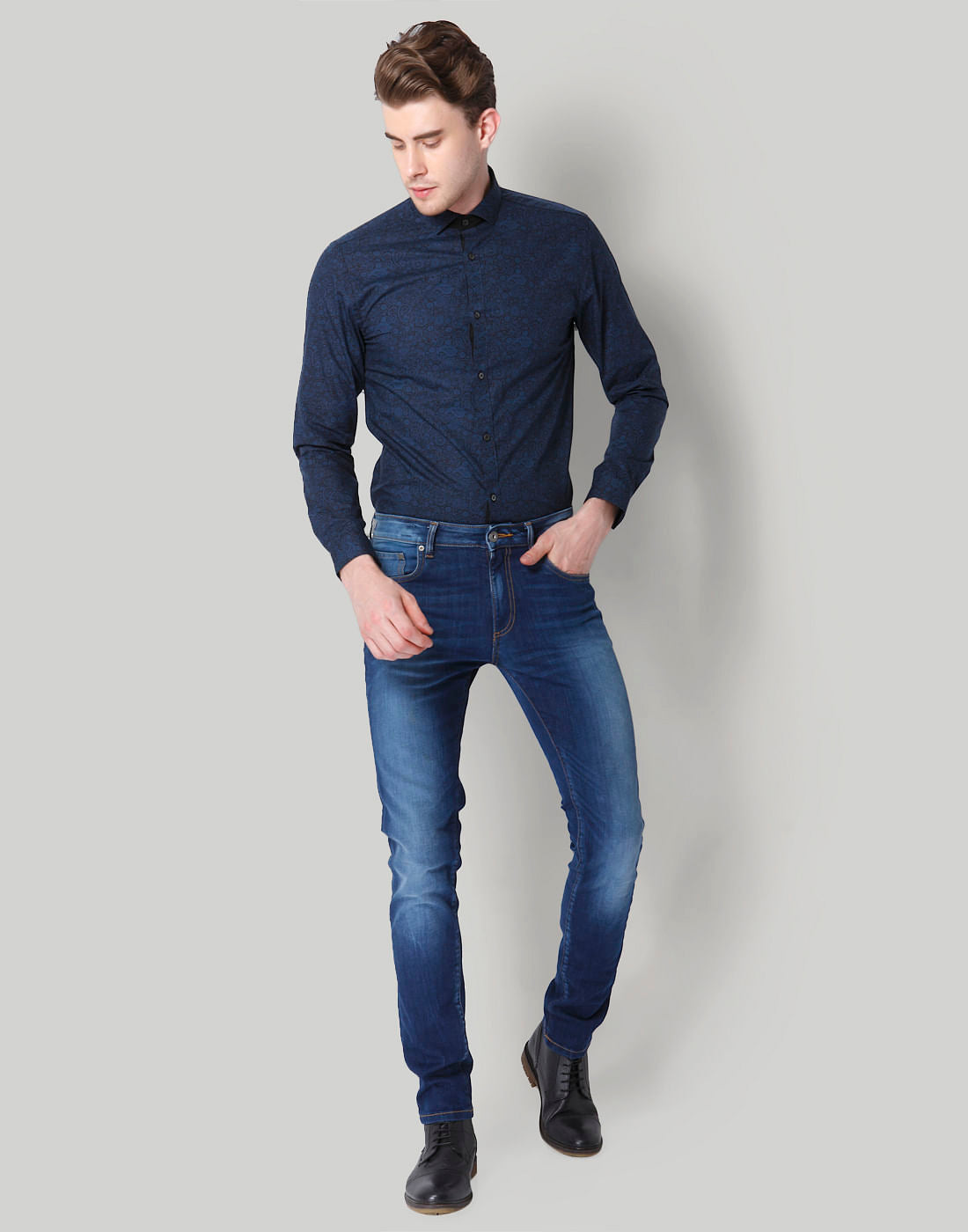 Blue Paisley Print Shirt
