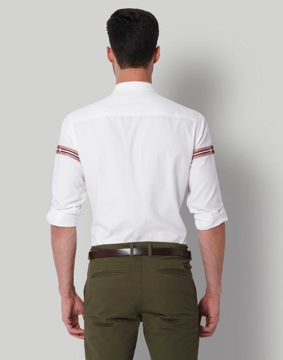 White Tape Detail Slim Fit Shirt