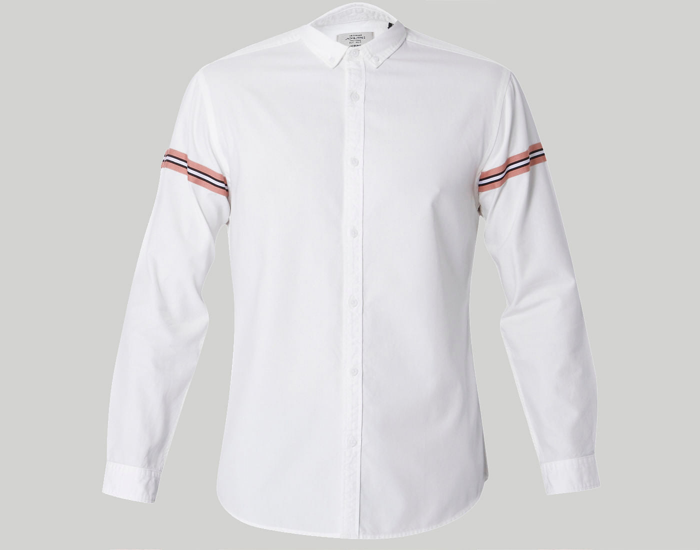 White Tape Detail Slim Fit Shirt
