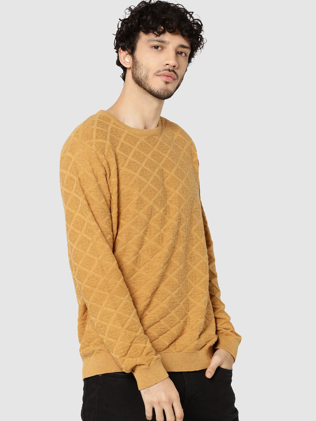 Mustard Jacquard Pullover
